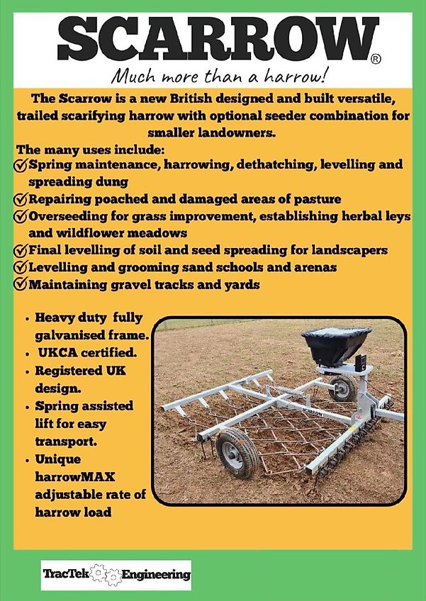 TracTek Engineering NEW Trailed Scarrow SCT + Seeder