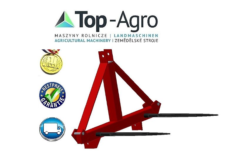 Top-Agro DIREKT VOM HERSTELLER 3-pkt Ballengabel Ballenzinken BGA3P