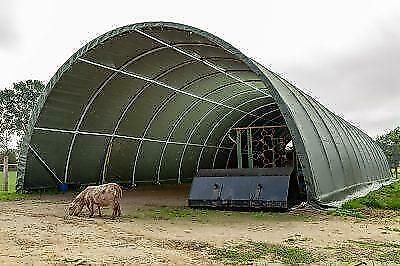 Toolport GmbH Rundbogenhalle 9,15x20m Lagerzelt Zelthalle Industriezelt grün