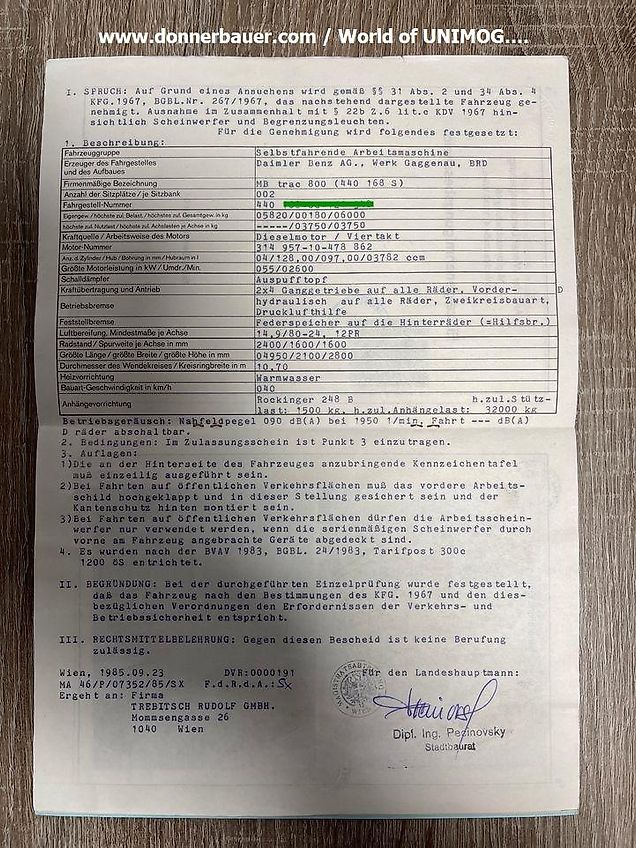 Mercedes-Benz MB Trac 800 mit Werner Forstausrüstung , 1.Hand, mit Österreich Typenschein