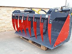 KREATEC Schaufel mit Niederhalter/ Krokoschaufel/ Reißschaufel 2,4 m mit Hardox Zähne