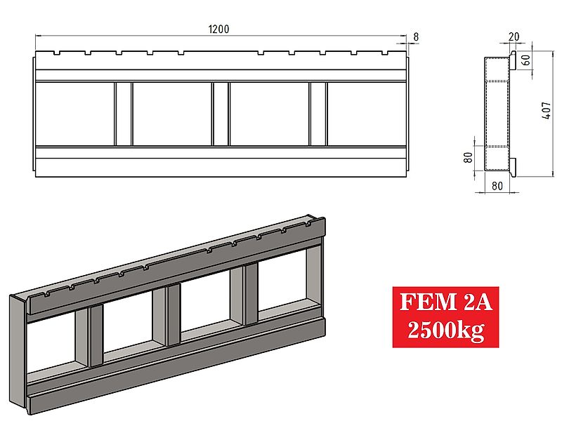 Manitou Palettengabeln / pallet forks FEM 2A 2500 kg