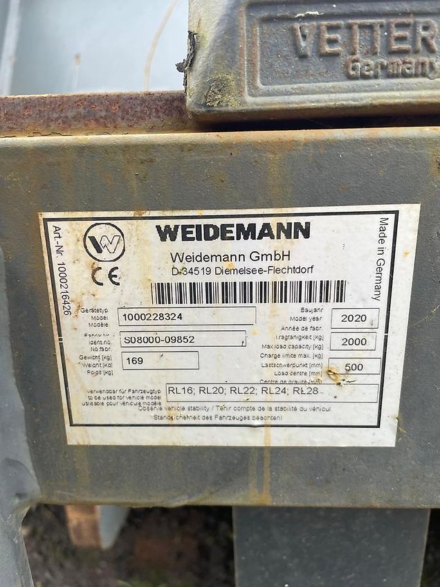 Weidemann Euroaufnahme Palettengabel *Bruttopreis* Anbaugerät Hoflader Radlader