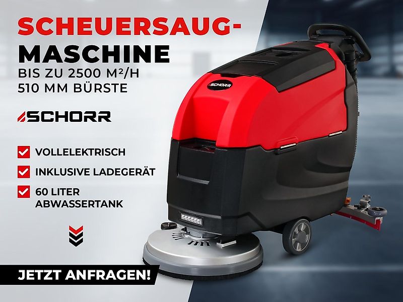 SCHORR Akku Scheuersaugmaschine RR850FS 500W 510mm Bürste